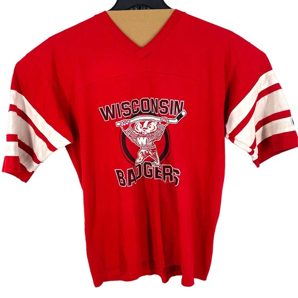 LOGO 7 Other - Vintage 80s 90s LOGO 7 Wisconsin Badgers Hockey v neck t shirt